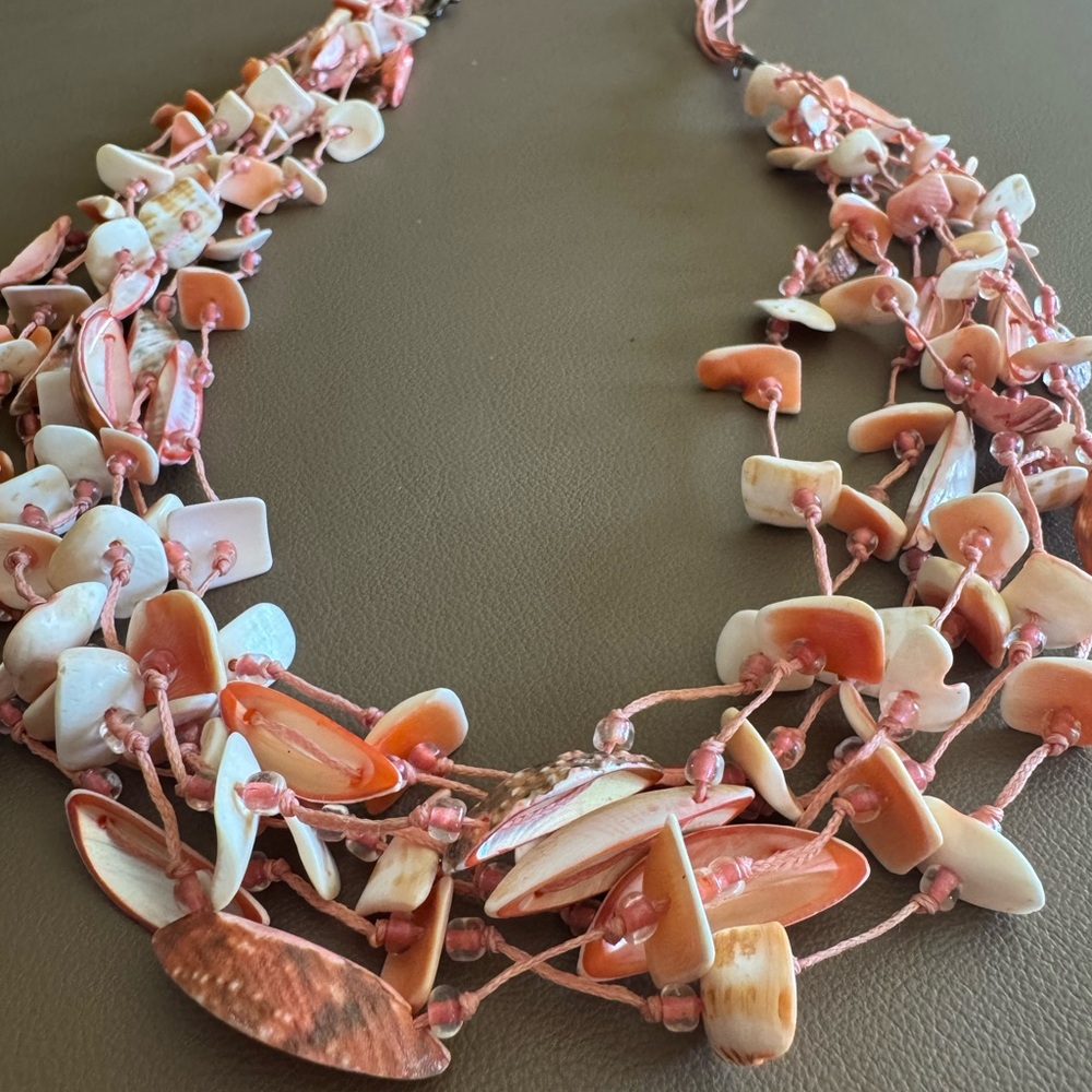 Pink and Cream Shell Necklace